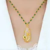 Colliers pendants Tendance Drop chute Lotus Imitation Collier de jade blanc pour le tempérament de cuivre de luxe léger