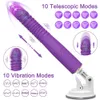Andra hälsoskönhetsartiklar App Automatisk teleskopisk tryckande dildo vibrator massager g spot utdragbar kvinnlig marbation leksaker vuxen för kvinnor t240510