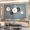 Horloges murales bandes circulaires montés montés modernes simplicité de la maison du salon de la maison décoration en métal ironwork noir montre