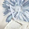Sängkläder sätter 3st Blue Flower Plant Classic Floral Reversible Däcke Cover och 2 Pillow Cases Polyester Quilt med dragkedja