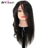 MANNEQUIN COSEMTIQUE COSMETIC HUMAN MODEAL HEAD 100% Artificial Hair 18 pouces Salon Training Doll Utilisé pour la coupe de teinture de style Q240510