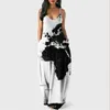 Robes décontractées hip hop tendance confortable Summer Femmes 3D Print sexy lâche robe de poche glissante Fête longue robe