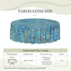 Table Cloth Round Tablecloth 60 Inch Kitchen Dinning Waterproof Nazar Amulet Boho Cover