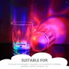 Disposable Cups Straws 4 Pcs Plastic Cup Light Dark Glasses Liquid LED Glowing Button Party Beach