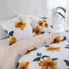 Conjuntos de cama 3pcs tampa de edredão floral botânica Conjunto de flores macias folhas de microfibra de colcha de dupla face Twin King Size Size