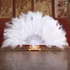 装飾的な置物柔らかいふわふわレディバーレスクウェディングハンドファンシードレスコスチュームダンスフェザーポータブルファン結婚式のための中国語装飾