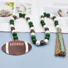 Decorative Figurines Beaded Garland With Tassel Rope Beads Coffee Cup Tag Creative Colorful Wooden DIY Home Decoration Pendant Pendent