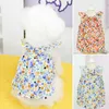 Dog Apparel Stylish Pet Halter Dress Soft Texture Dress-up Attractive Floral Print Puppy