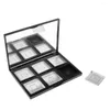 Bouteilles de rangement 6 grilles Palette de vide cosmétique avec casserole Box fard à paupières en poudre à fard à joues