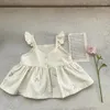 Vêtements Définit des vêtements pour bébé en deux pièces pour fille brodée Robe à volants à volants