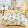 Bedding Sets Summer Home Têxtil Padrão de Flor Cama Folha de Captina Pillow Conjunto 4