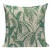 Oreiller oreiller canapé canapé à la maison ulants ulants 45x45cm rétro couvre floral tropical des plantes vertes textiles confortables e2216