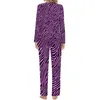 Vêtements de nuit pour femmes Rosa Pyjamas Pyjamas Purple et Black Stripes Pyjama Romantic Sets Womens Two Piece Casual Surdimension Design Nightwear Gift