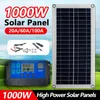 Från 20W1000W Solar Panel 12V Cell 10A100A Controller Panels för telefonbil MP3 Pad Charger Outdoor Battery Supply 240430