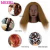 Mannequin Heads African manikin head 100% real hair shape hairdresser training doll dyeing cutting weaving practice Q240510