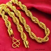 Hip Hop 24 pouces pouces pour hommes Collier de chaîne de corde à corde jaune Gold Remplid Statal Bijoux Gift 7 mm de large