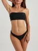 Dames badmode 2024 Solid Color Two -Piece Bikini Tube Top Beach Summer Sexy Swimsuit Bathing Suit