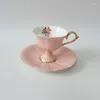 Tazze di piattini tazze da tè cinese impostare in porcellana ecologica semplice piccolo cucchiaio da piattino in ceramica cucitura xicara tazza