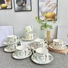 Tassen Untertassen European Bone China Produkte Keramik Kaffeetasse mit Untertassen Blau Nachmittag Tea Tassen Café Home Hotel Tassen Tee -Geschenkbox