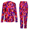 Slembe-Slembear Geo Print Pyjamas Automne Automne Résumé Géométrique Art Loissine Oversize Nightwear Femmes Long Manche Conception de maison Elegant Home