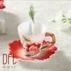 Kubki 150 ml kubek kubek Emalia Kolor Bone China Cup łyżka świąteczna prezent ceramiczny napój ceramiczny