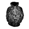 Sweat à capuche masculine Automne / Spring Fashion 3D Animal Print Sweat à capuche Casual Long Manche Lion