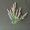 Fleurs décoratives 12 têtes / bouquet de la Provence romantique lavande artificielle avec feuilles vertes décoration de jardin de mariage familial