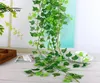 Green Artificial Silk Ivy Leaf Garland Plantes en plastique Fleur Vine Fleurs Fleurs intérieures Plantes Home Decor225J7934034