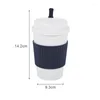 Tasses 500 ml tasse de café avec couvercles blé paille de voyage à eau tasse de boisson pour le camping extérieur randonnée pique-nique couple à thé portable tasse de thé