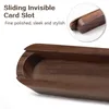 Lagringsflaskor massivt träpinnar Box Holder Spoon Flatware Organizer Container Food Black Walnut Travel Tools