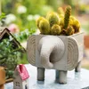 Vases Tribe Elephant Flower Container And Pot Cement Ethnic Style Decoration Balcony Garden Planting Succulents