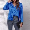 Blouses pour femmes pour femmes Boulieaux décontractés chemises en soie satin bouton blusas mujer elegantes y juvéniles