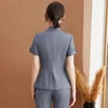 Pantaloni da donna a due pezzi formali grigio grigio blazer da donna tute d'affari pantalone e giacca estiva