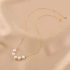 Colliers pendants Minar ins Fashion Baroque Baroque Colliers de charme de perle d'eau douce pour femmes Real plaque d'or Perles de cuivre