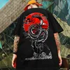 T-shirts voor heren retro T-shirts voor mannen 3d Japanse samurai zwaardprint mannelijke kleding strt Harajuku korte slijm ts losse oversized t-shirt t240506