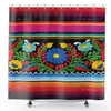 Rideaux de douche rayures de style espagnol mexicain au sud-ouest du Mexique fleurs affiche imprimé collof de polyester durable