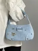 Girls Y2K Stume da spalla Luxury Design in denim vintage borsetta per donne piccole borse quadra a ascelle coreane Clutch clutch 240429