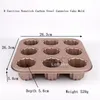 Baking Moulds 6 9 12 Cavities Fluted Round Flower Shape Carbon Steel Canneles Cake Mold Tart Molds Cupcake Pans Muffin Mould DIY Gadget