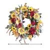 Fiori decorativi corona di girasole artificiale autunno per arredamento porta anteriore appeso raccolto festival decorazione finta fiore