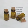 Depolama Şişeleri 1000 x Amber Küçük Cam Şişe Cork 1ml Durdurulmuş Flakon Mini Kahverengi Konteyner