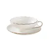 Tasses Soucoupes Vintage Bone China Tea tasse et soucoupe avec garniture en or British tasses de thé en porcelaine