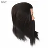 마네킹 헤드 100% remi Human Hair Black Mens Mannequin Head 미용실 미용 훈련 인형 헤어 스타일 Q240510