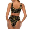 Swimwear's Swimwear Gold Gold Bikini Set Shiny Swinsuit Swimsuit Sexy Push Up Bath High Wate Bikini femminili colorati