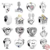 925 Sterling Silver Fit Pandoras Charms Bracelet Perles Charme Jewelry Pendant Boy Girl Sparkling Mom Bead Sisters