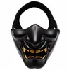Half Face Airsoft Mask Costume Cosplay BB Evil Demon Monster Kabuki samurai Hannya Oni Half Cover Maski Prajna SH190922273222956