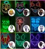 Tasarımcı Yüz Maskesi Cadılar Bayramı Dekorasyonları Cadılar Bayramı Glow Maske PVC Malzeme LED Cadılar Bayramı Kadın Erkekler Mask Kostümleri Yetişkinler Ev DE1427404