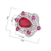 Ringos de cluster 2024 Summer água gota ruby rosa gemstone aberta anel ajustável Jantar de jantar para mulheres aniversário de jóias presentes