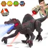 Laser Tracking RC Dinosaur Toys for Kids Remote Control Robot Verisimilitude Sound Spray Boys Girls Childrens Gifts 240511