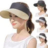 Sagace Fashion Hut Damen Stroh Sun Visor Hut Rollen Sie breite Krempe UV Schutzsonne mit leerem Top Stroh Sommer für Frauen4912457