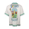 カサブランカカサスポーツシルクシャツメンデザイナーハワイアンボタンアップシャツ半袖ビーチシャツカサブランカ